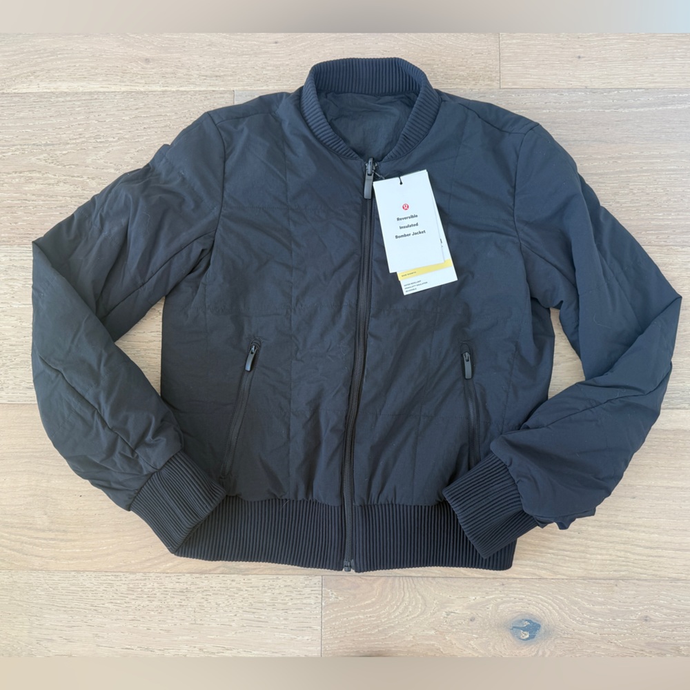 NWT Lululemon women’s reversible reversible Bomber Jacket Coat size XS Black